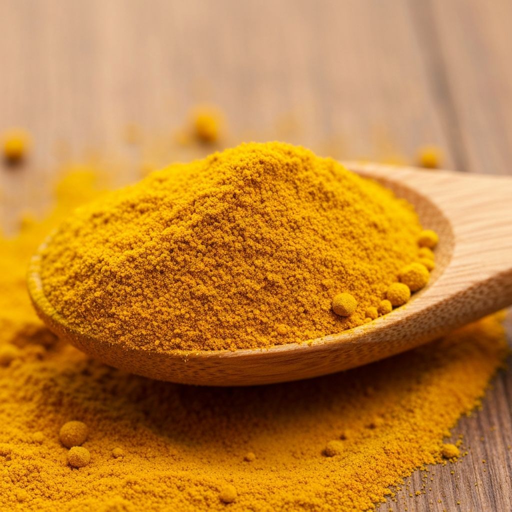 Close-up turmeric powder texture detail