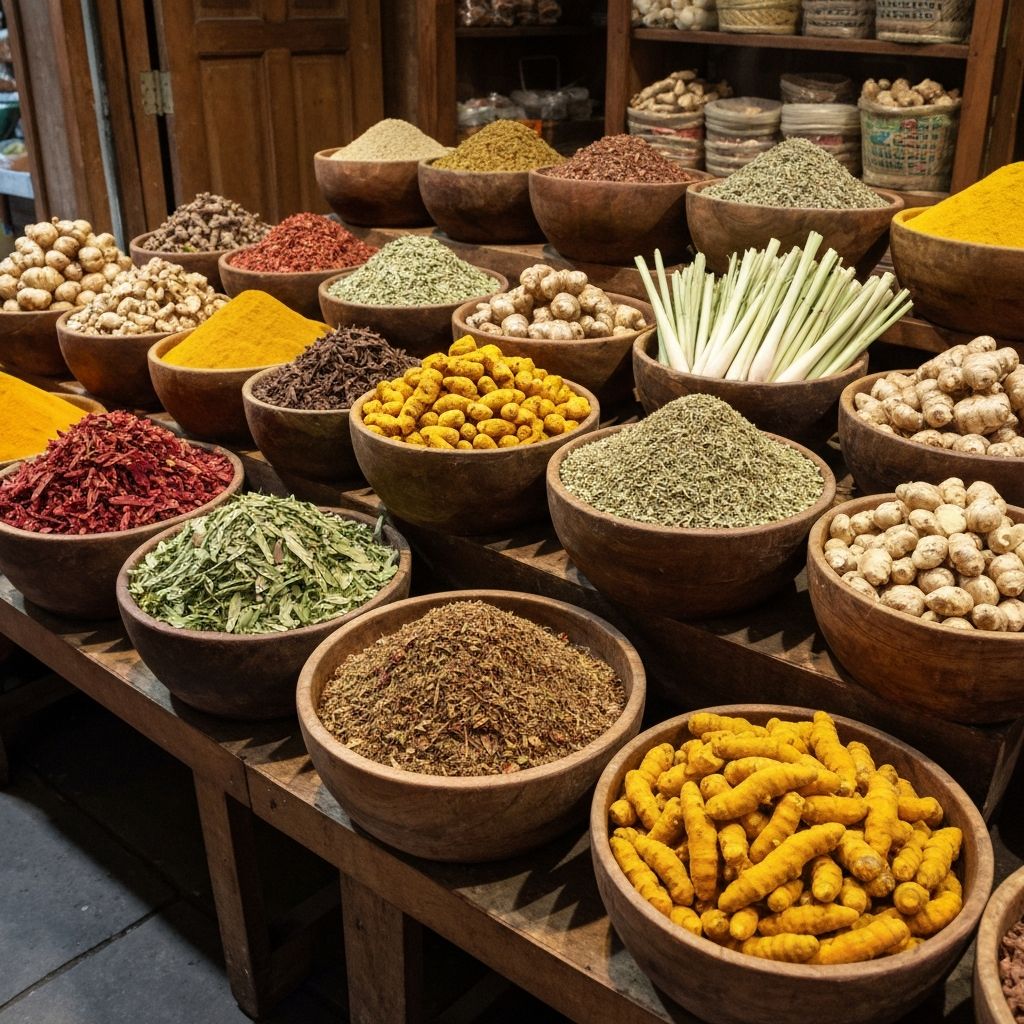Traditional Indonesian spice blend collection